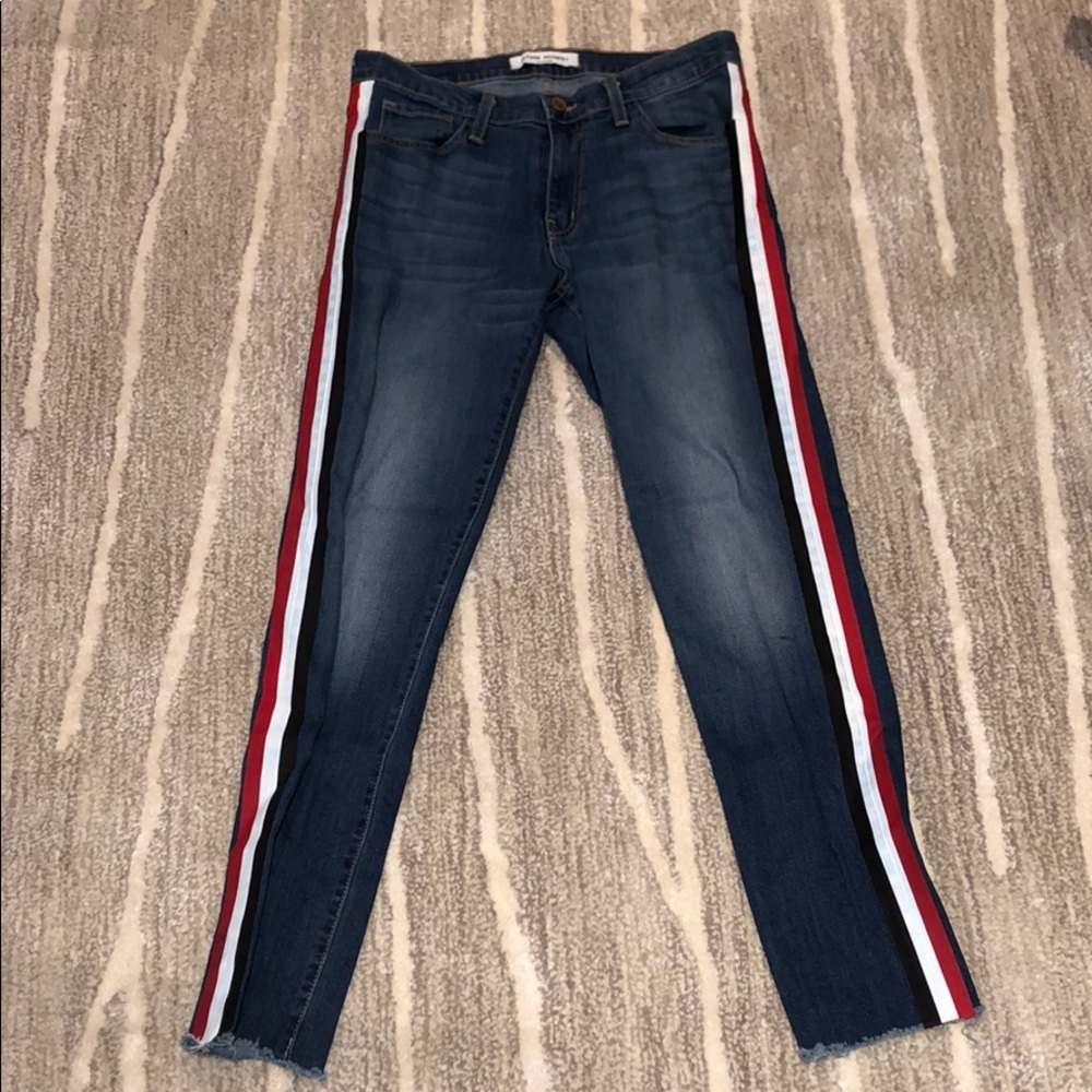 Flying Monkey Striped Straight Leg Jeans